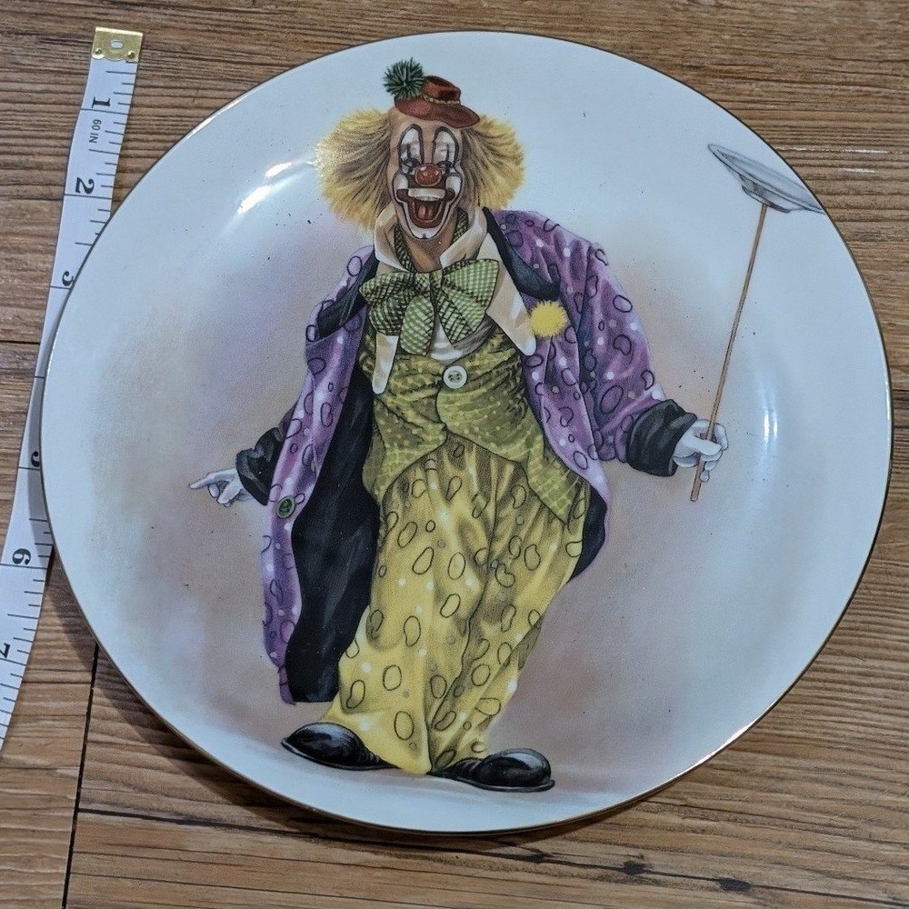 Vintage Clown Plate Porcelain Decor